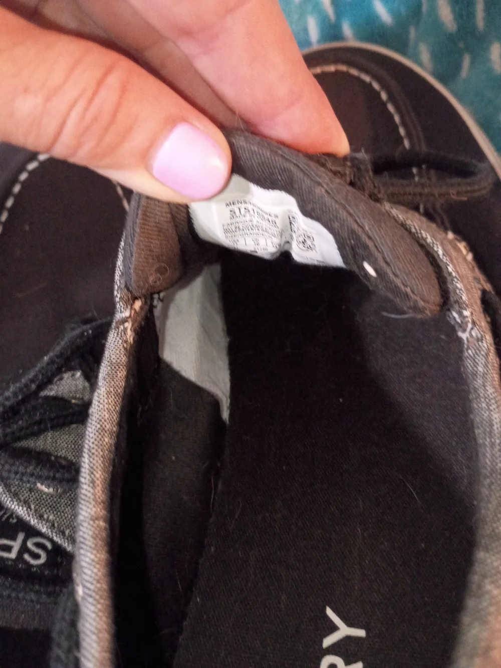 Sperry Black and Gray Canvas Boat Shoes